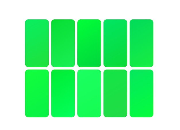 una serie de cuadrados verdes con un fondo blanco