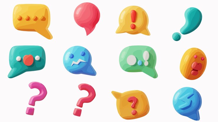 Vector una serie de dibujos de personajes, incluido uno que tiene un signo de interrogación