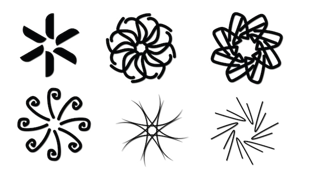 Una serie de dibujos Presentación de hermosas formas vectoriales y diseño de iconos