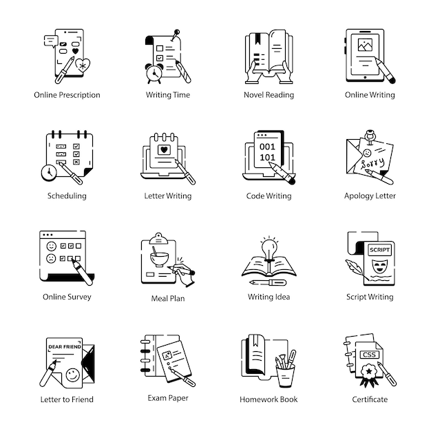 una serie de diferentes iconos en blanco y negro con las palabras " reciclable " en la parte inferior