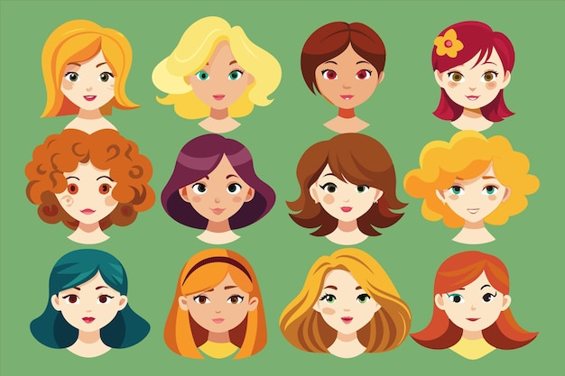 una serie de diferentes peinados para niñas