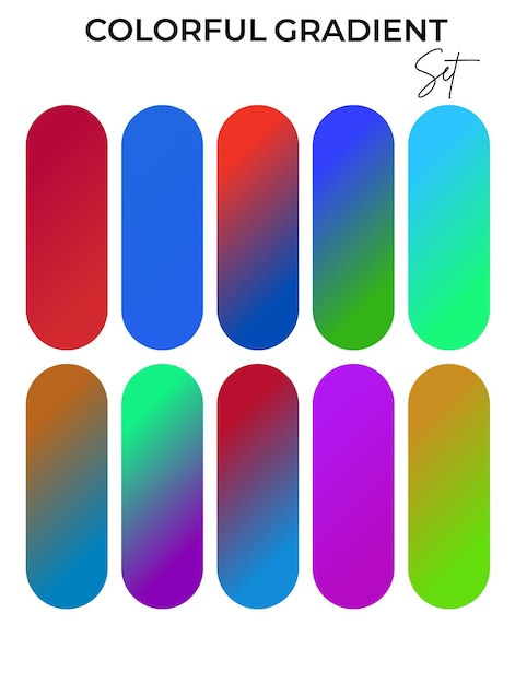 una serie de esmalte de uñas multicolor con un patrón rojo y azul