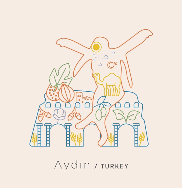 Serie exclusiva de turquía collage en el castillo de aydin un collage sobre aydin