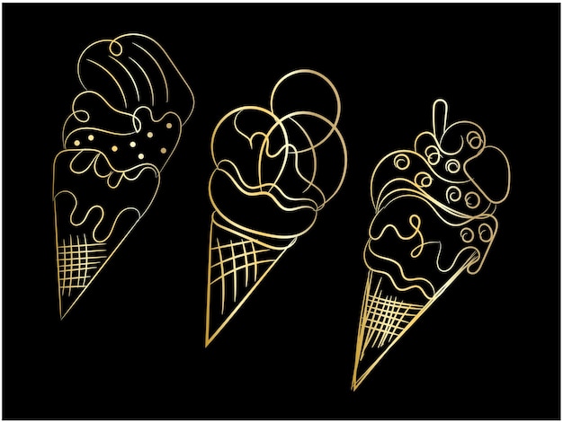 una serie de helados con las palabras helado en ellos