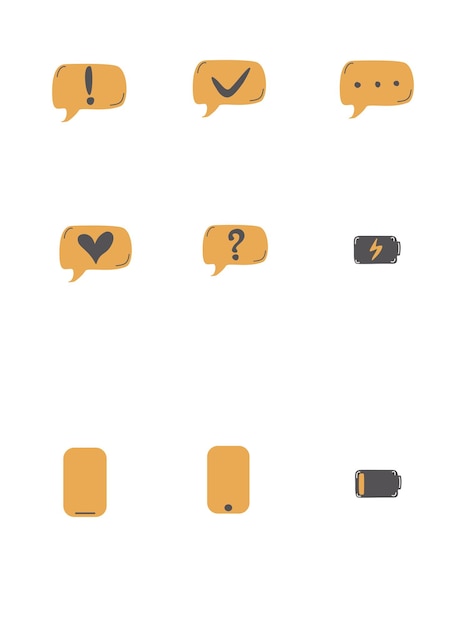 una serie de iconos con un signo de pregunta en él