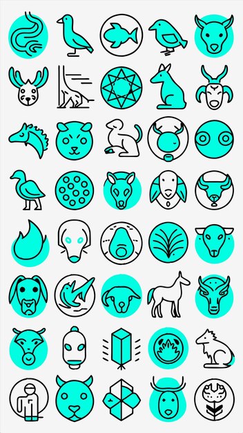 una serie de ilustraciones con animales y las palabras "animales" citadas en ellos