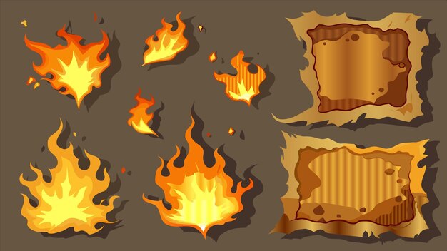 una serie de ilustraciones para la serie de la serie de fuego y fuego
