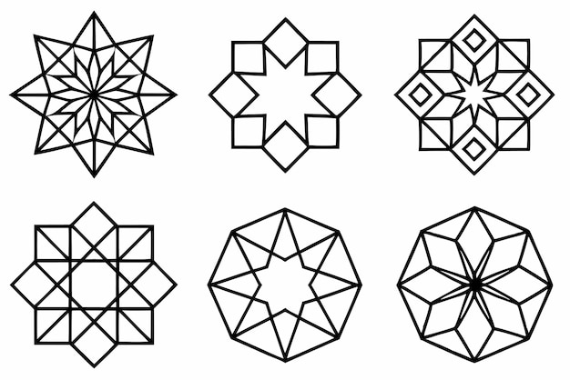 una serie de imágenes en blanco y negro de diferentes formas y formas