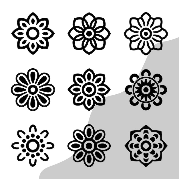 una serie de imágenes en blanco y negro de flores y las palabras "flores"