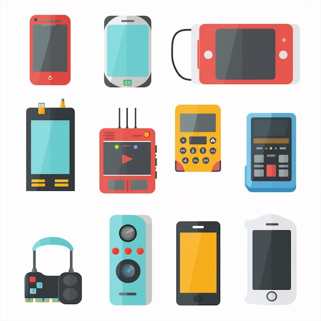 una serie de imágenes de diferentes teléfonos celulares de colores