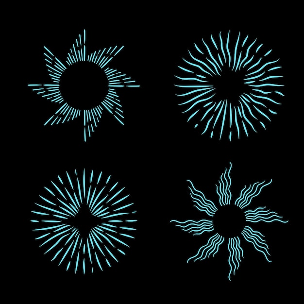 una serie de imágenes de fuegos artificiales y el sol