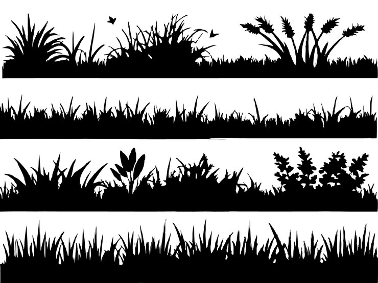 una serie de imágenes de hierba y plantas con un pájaro volando en el cielo