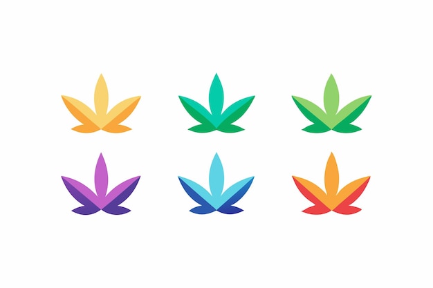 una serie de imágenes de las hojas de marihuana