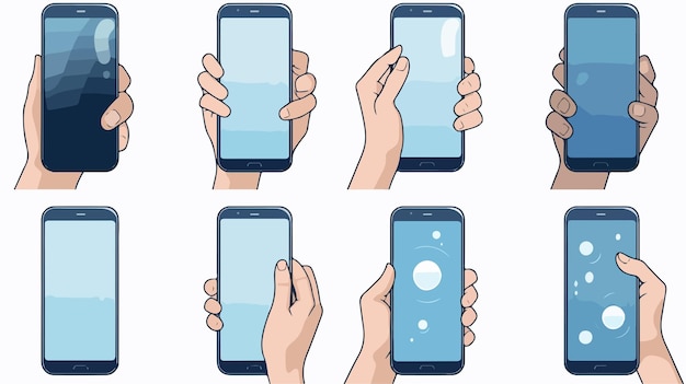 una serie de imágenes de manos sosteniendo dos teléfonos con uno levantado