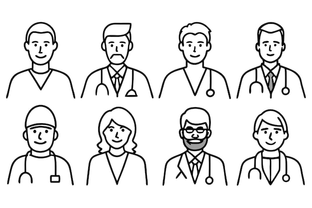 una serie de imágenes de médicos y enfermeras del hospital