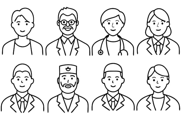 una serie de imágenes de médicos y enfermeras del hospital