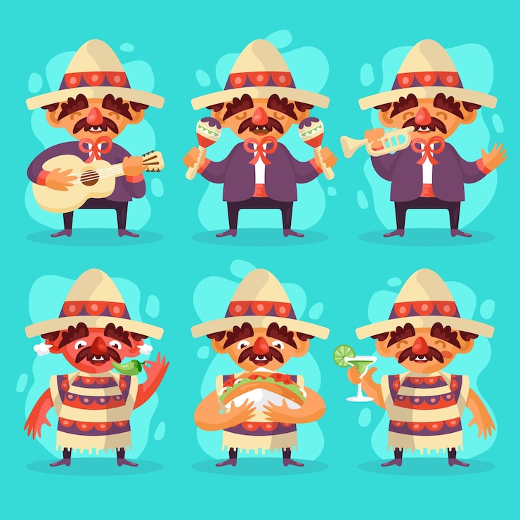 Vector una serie de imágenes de un personaje de dibujos animados con un cigarro en la boca
