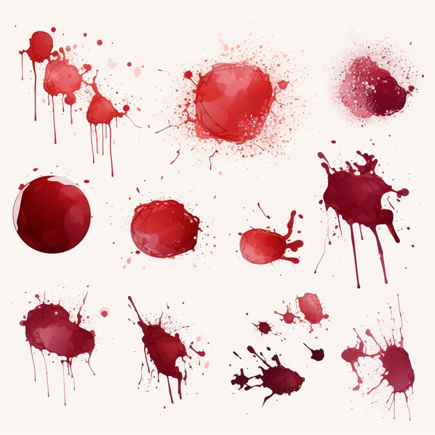 Vector una serie de imágenes de sangre sangre y sangre