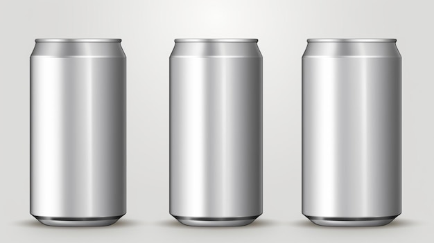 Vector una serie de latas que están etiquetadas como una lata de refresco