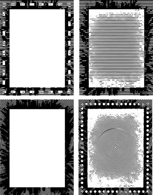 una serie de marcos con las palabras zigzag en ellos marco grunge marco pincel grungy