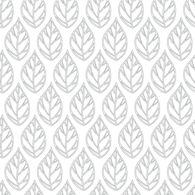 Serie de motivos de hojas simples en línea de contorno escandinava para papel tapiz de tela textil