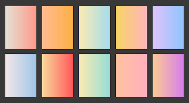 Serie de paleta de gradientes versátiles de fusión de colores