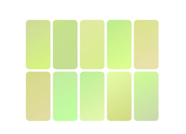 una serie de pantallas que muestran diferentes colores y formas