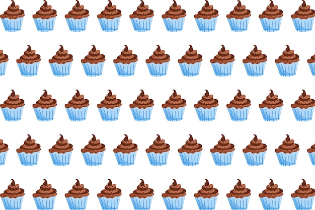 Una serie de pasteles con helado de chocolate