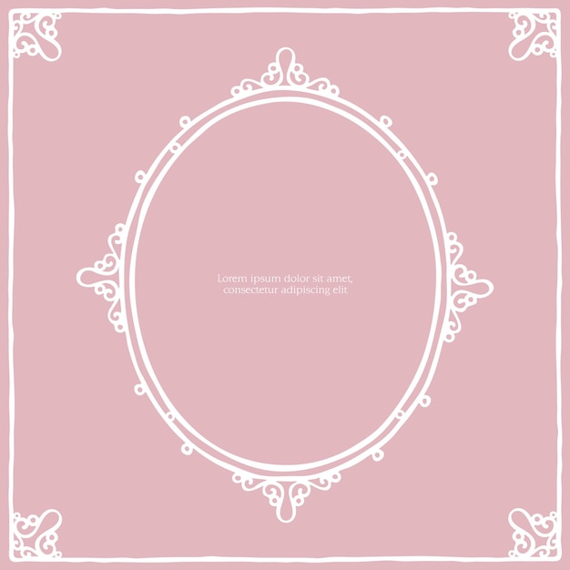 Serie de princesas vintage marco de fondo diseño plantilla historia libro portada página de papel rosado polvoriento