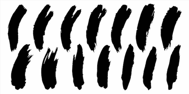 una serie de tintas negras con un fondo blanco