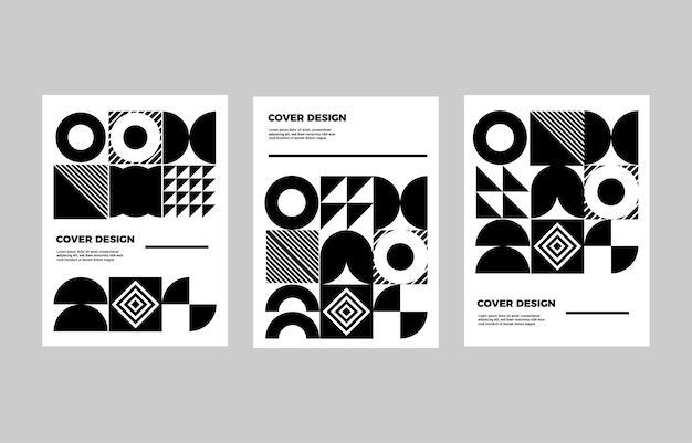 una serie de tres carteles con la palabra diseño en ellos
