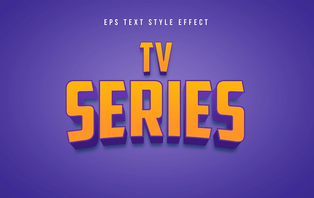 Serie de tv efecto de estilo de texto editable 3d amarillo