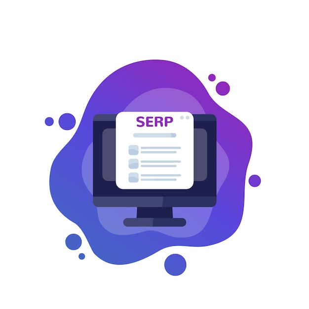 Vector serp, icono de vector de optimización seo