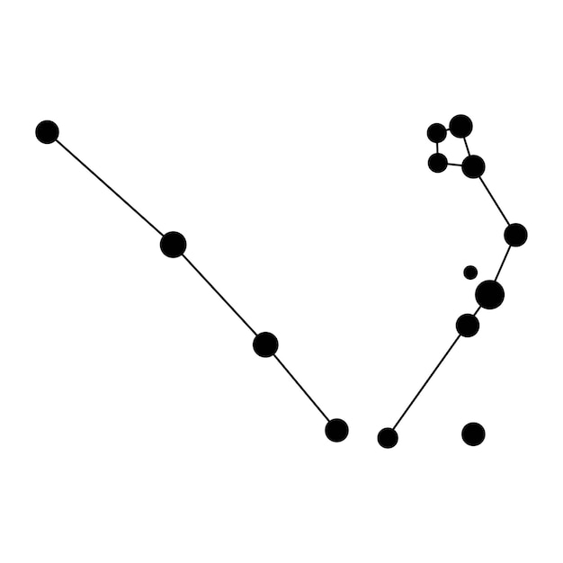 Serpens constelación mapa ilustración vectorial