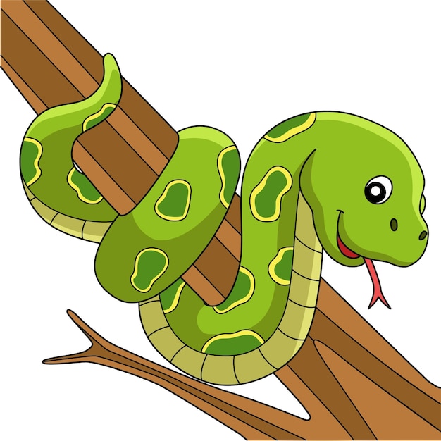 Serpiente Animal Cartoon Color Clipart Ilustración