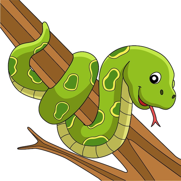 Vector serpiente animal cartoon color clipart ilustración