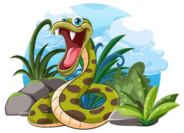 Serpiente aterradora lista para atacar