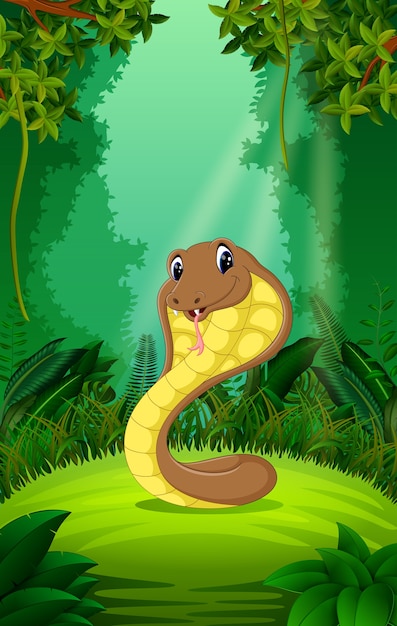 serpiente en el bosque claro y verde