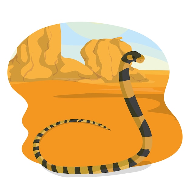 Vector serpiente en el desierto