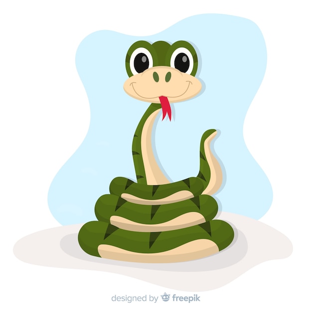 Serpiente en diseño plano