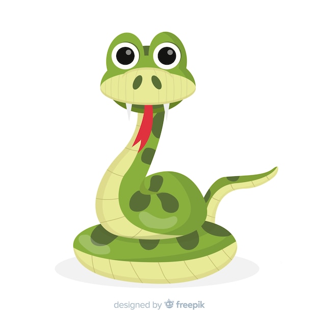 Vector serpiente en diseño plano