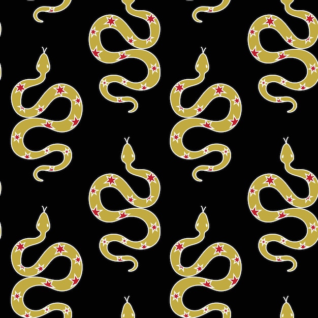 serpiente en un fondo negro año 2025 en el zodiaco chino diseño de patrón sin costuras para papel de envolver