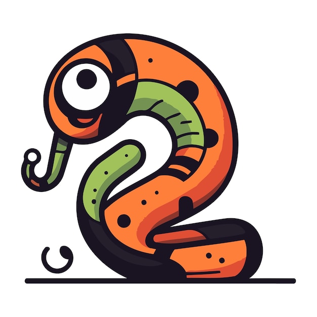 Vector serpiente ilustración vectorial de serpiente de dibujos animados aislada sobre un fondo blanco