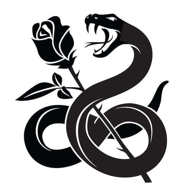 serpiente y rosa