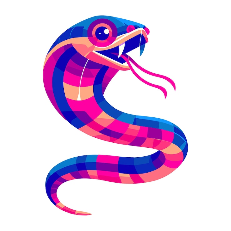 Vector serpiente con segmentos de colores