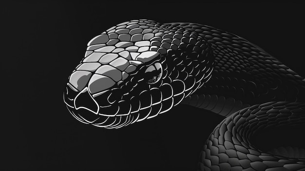 Vector una serpiente con una serpiente en la cabeza