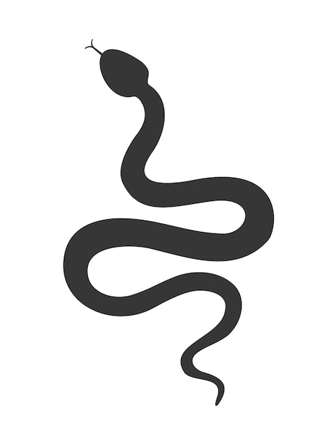 Serpiente de silueta negra. símbolo aislado. El icono de la serpiente. ilustración vectorial