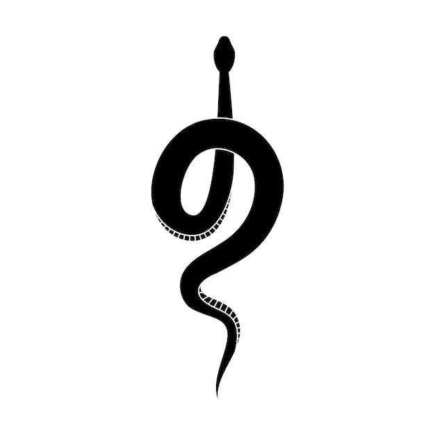 Serpiente de silueta negra Símbolo de reptil aislado serpiente de icono de vida silvestre sobre fondo blanco Ilustración de vector de naturaleza