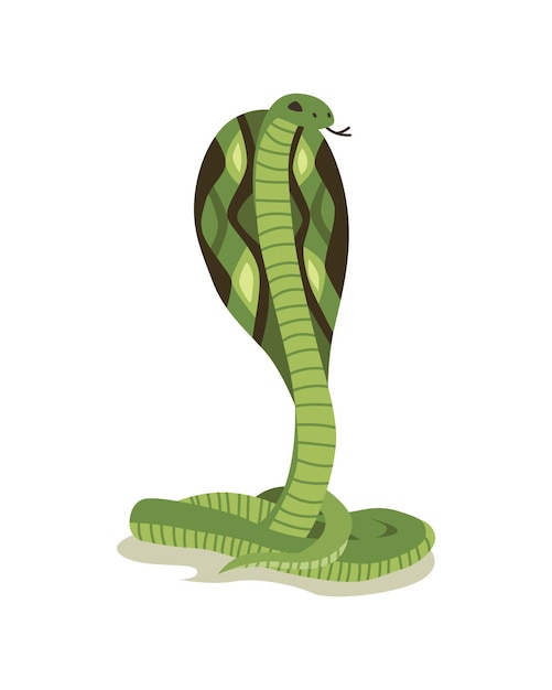 Vector serpiente venenosa. animal de color de peligro. rastreo de reptiles venenosos. carácter decorativo, animal de la naturaleza de la fauna