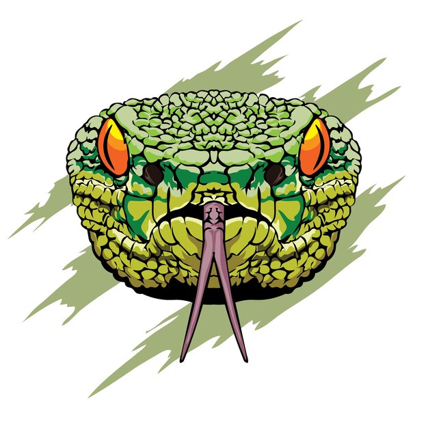 Las serpientes verdes venenosas se dirigen al logotipo de la tienda de reptiles y el diseño de la camiseta también al club de amantes de reptiles